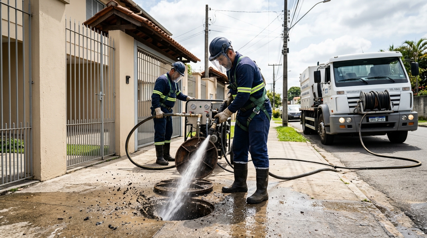 Limpeza de Tubulação com Hidrojato no Itaigara, Salvador‑BA